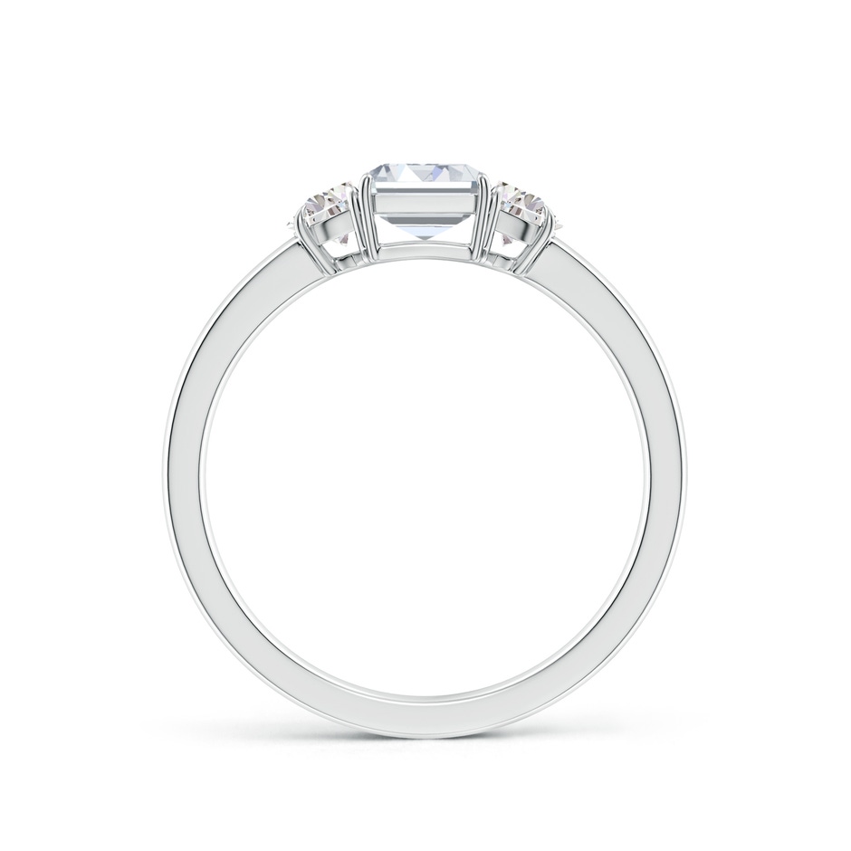 7x5mm FGVS Lab-Grown Emerald-Cut and Half Moon Diamond Three Stone Ring in P950 Platinum side 199