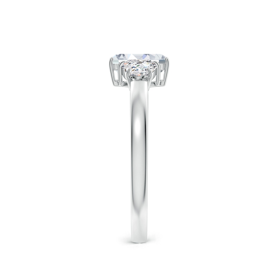 7x5mm FGVS Lab-Grown Emerald-Cut and Half Moon Diamond Three Stone Ring in P950 Platinum side 299