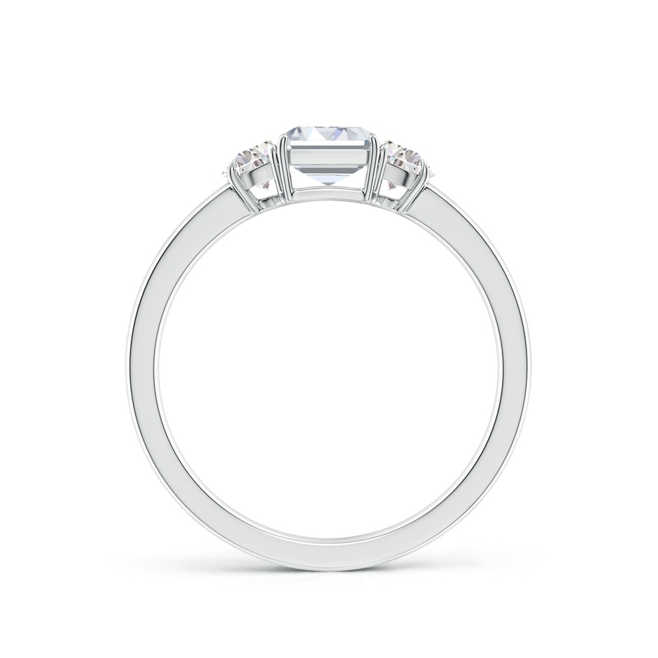 7x5mm FGVS Lab-Grown Emerald-Cut and Half Moon Diamond Three Stone Ring in White Gold side 199