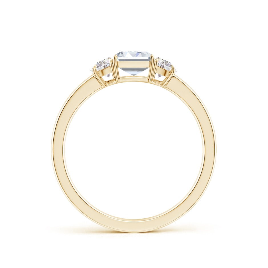 7x5mm FGVS Lab-Grown Emerald-Cut and Half Moon Diamond Three Stone Ring in Yellow Gold side 199