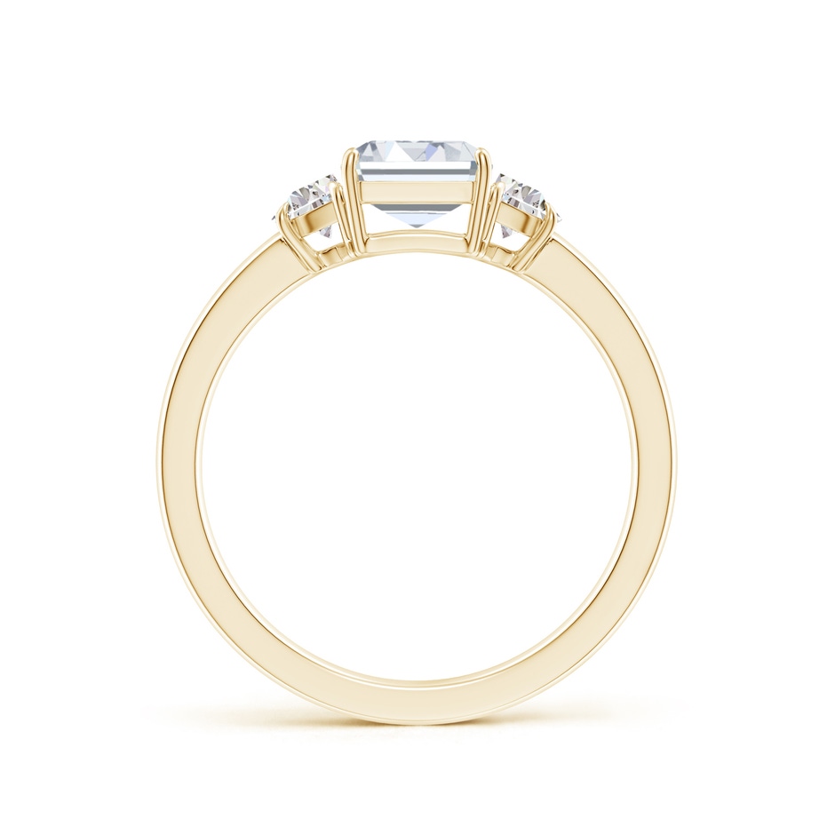 8x6mm FGVS Lab-Grown Emerald-Cut and Half Moon Diamond Three Stone Ring in Yellow Gold side 199