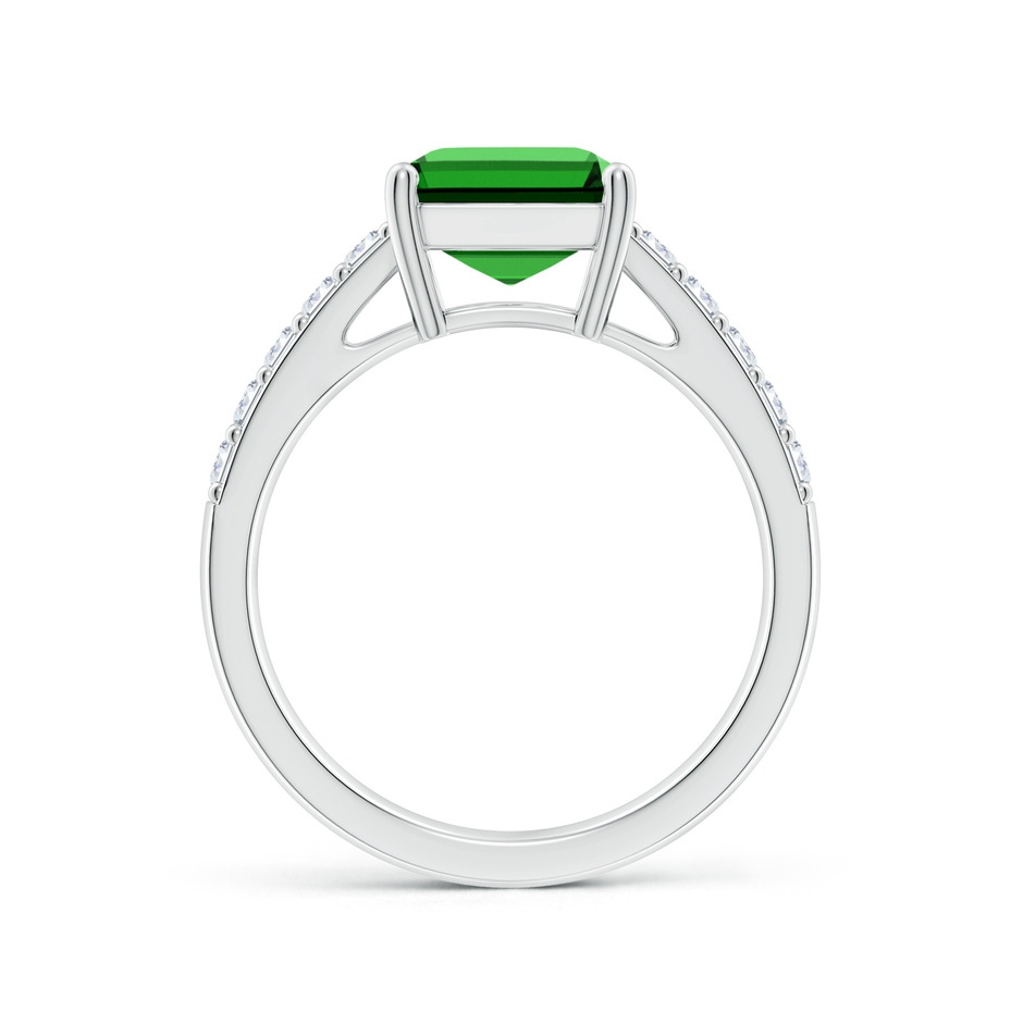 10x8mm Labgrown Lab-Grown Emerald-Cut Emerald Ring with Diamond Accents in P950 Platinum side 199
