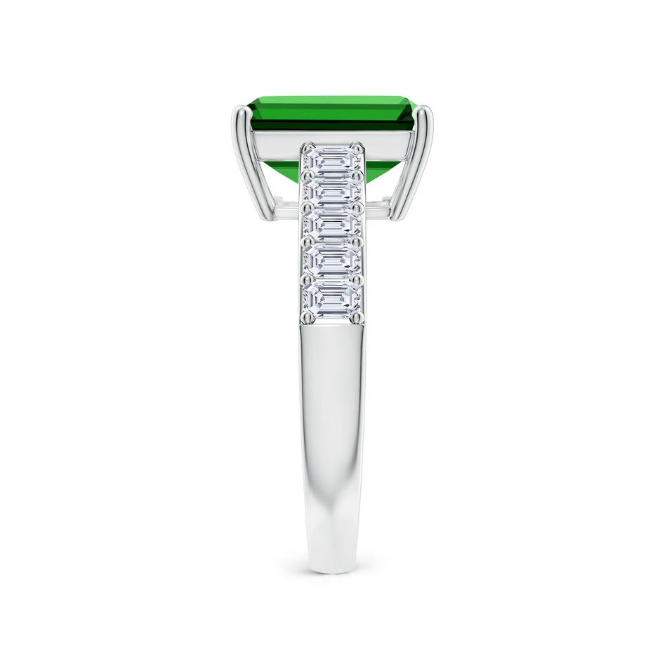 10x8mm Labgrown Lab-Grown Emerald-Cut Emerald Ring with Diamond Accents in P950 Platinum side 299