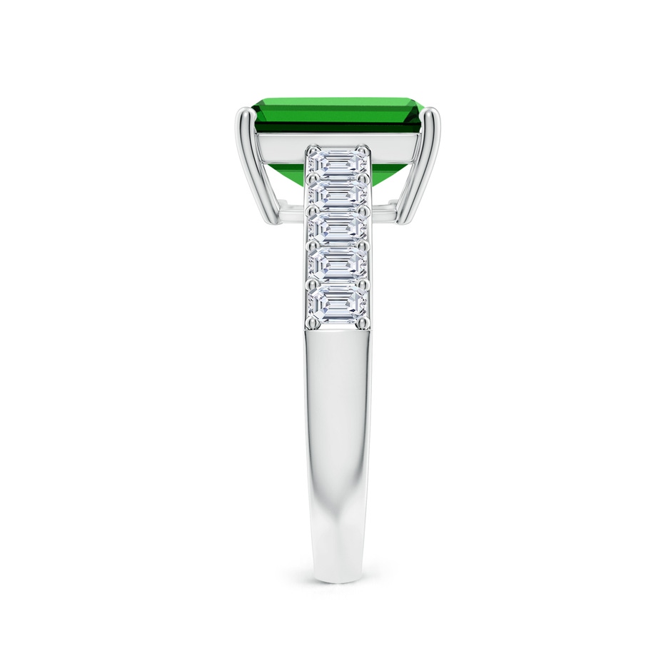 10x8mm Labgrown Lab-Grown Emerald-Cut Emerald Ring with Diamond Accents in White Gold side 299