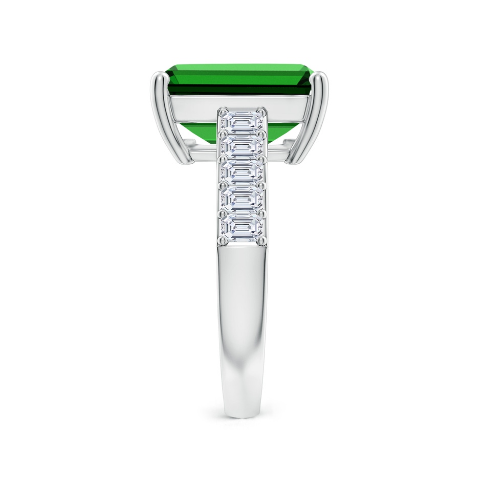 12x10mm Labgrown Lab-Grown Emerald-Cut Emerald Ring with Diamond Accents in P950 Platinum side 299
