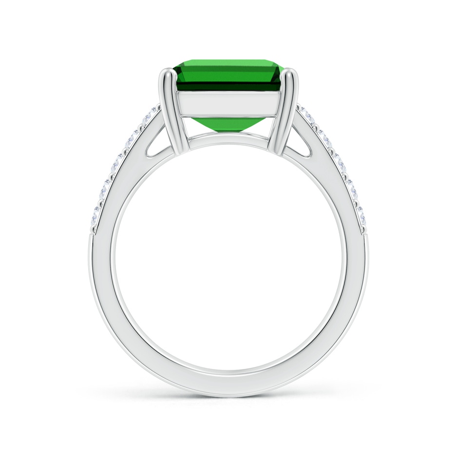 12x10mm Labgrown Lab-Grown Emerald-Cut Emerald Ring with Diamond Accents in White Gold side 199