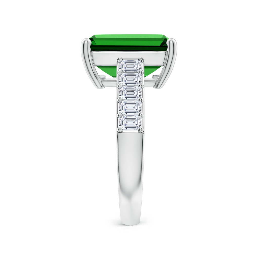 12x10mm Labgrown Lab-Grown Emerald-Cut Emerald Ring with Diamond Accents in White Gold Side 299