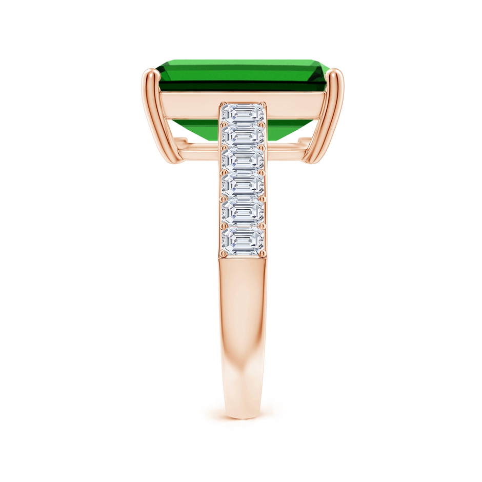 14x10mm Labgrown Lab-Grown Emerald-Cut Emerald Ring with Diamond Accents in Rose Gold side 299