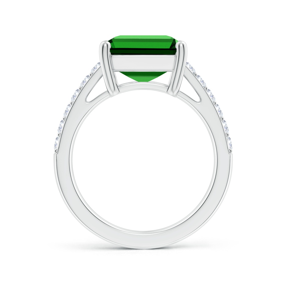 14x10mm Labgrown Lab-Grown Emerald-Cut Emerald Ring with Diamond Accents in White Gold side 199