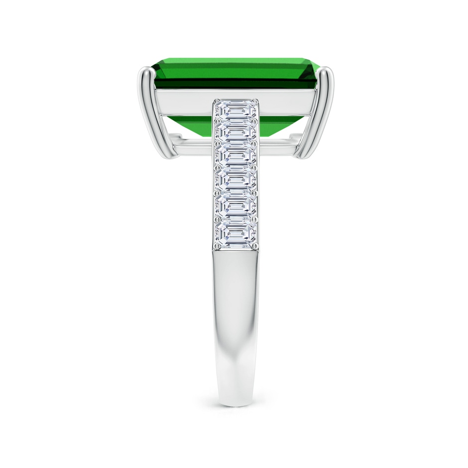 14x10mm Labgrown Lab-Grown Emerald-Cut Emerald Ring with Diamond Accents in White Gold side 299