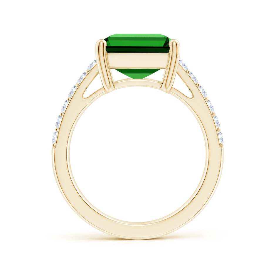 14x10mm Labgrown Lab-Grown Emerald-Cut Emerald Ring with Diamond Accents in Yellow Gold side 199