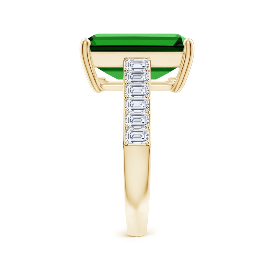 14x10mm Labgrown Lab-Grown Emerald-Cut Emerald Ring with Diamond Accents in Yellow Gold side 299