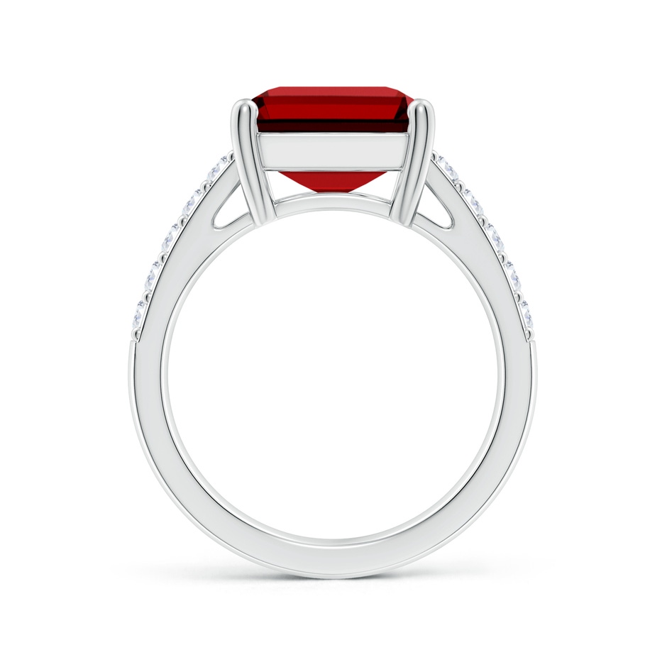 12x10mm Labgrown Lab-Grown Emerald-Cut Ruby Ring with Diamond Accents in White Gold side 199