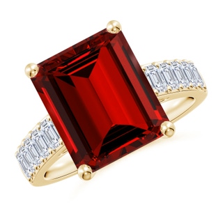 Emerald Cut Lab-Grown Lab Grown Ruby