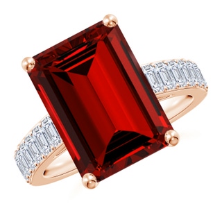 Emerald Cut Lab-Grown Lab Grown Ruby