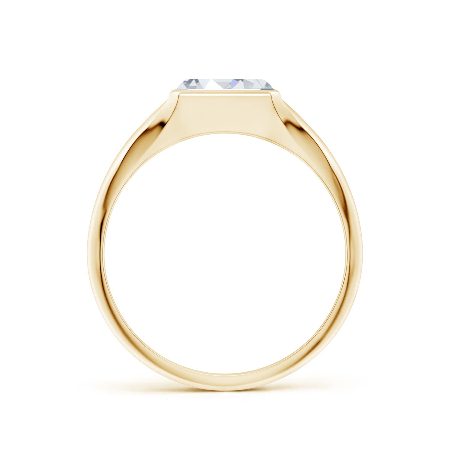 7x5mm FGVS Lab-Grown Emerald-Cut Diamond Signet Ring in Yellow Gold - side 3
