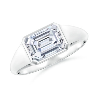 8x6mm FGVS Lab-Grown Emerald-Cut Diamond Signet Ring in White Gold