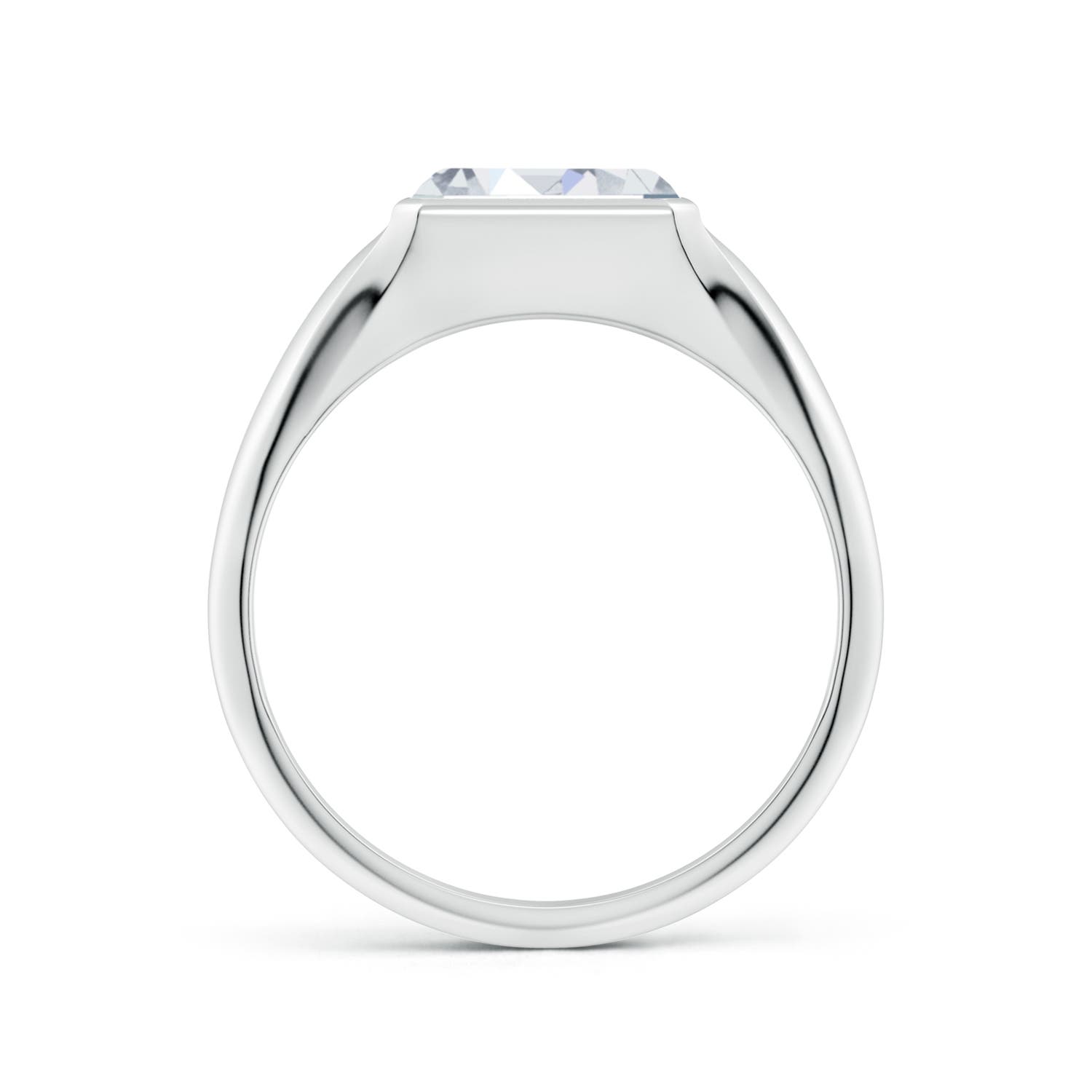8x6mm FGVS Lab-Grown Emerald-Cut Diamond Signet Ring in White Gold