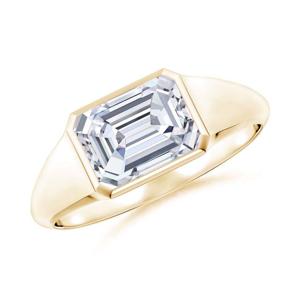 8x6mm FGVS Lab-Grown Emerald-Cut Diamond Signet Ring in Yellow Gold 
