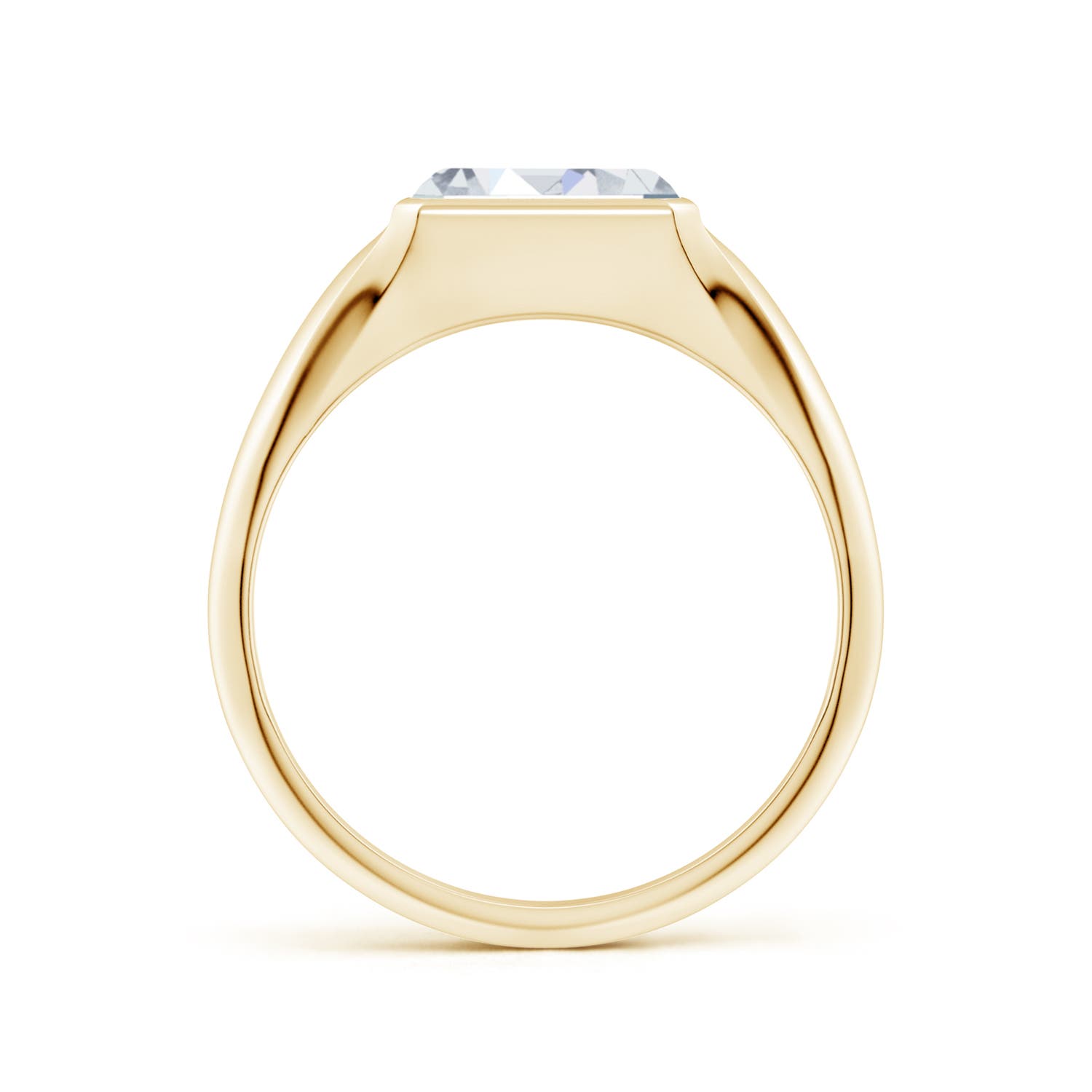 8x6mm FGVS Lab-Grown Emerald-Cut Diamond Signet Ring in Yellow Gold