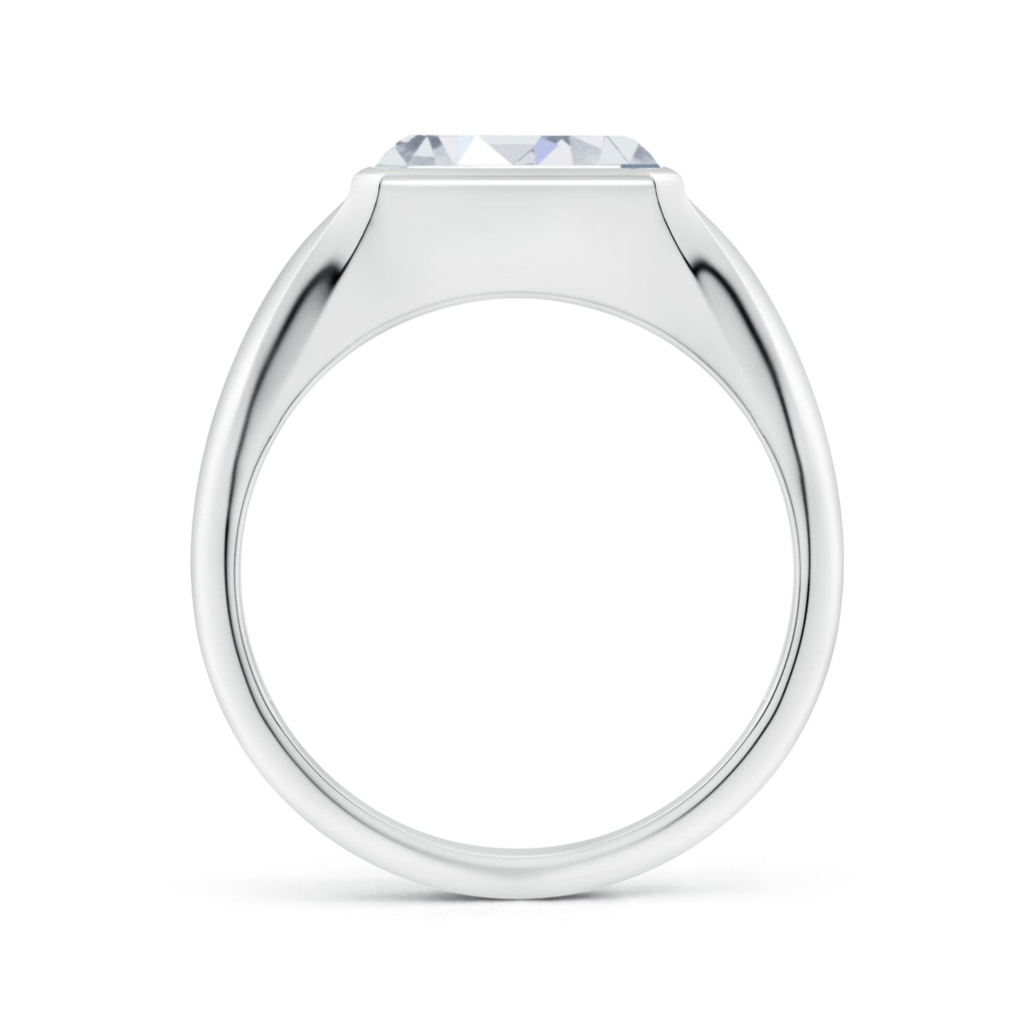 9x7mm FGVS Lab-Grown Emerald-Cut Diamond Signet Ring in White Gold