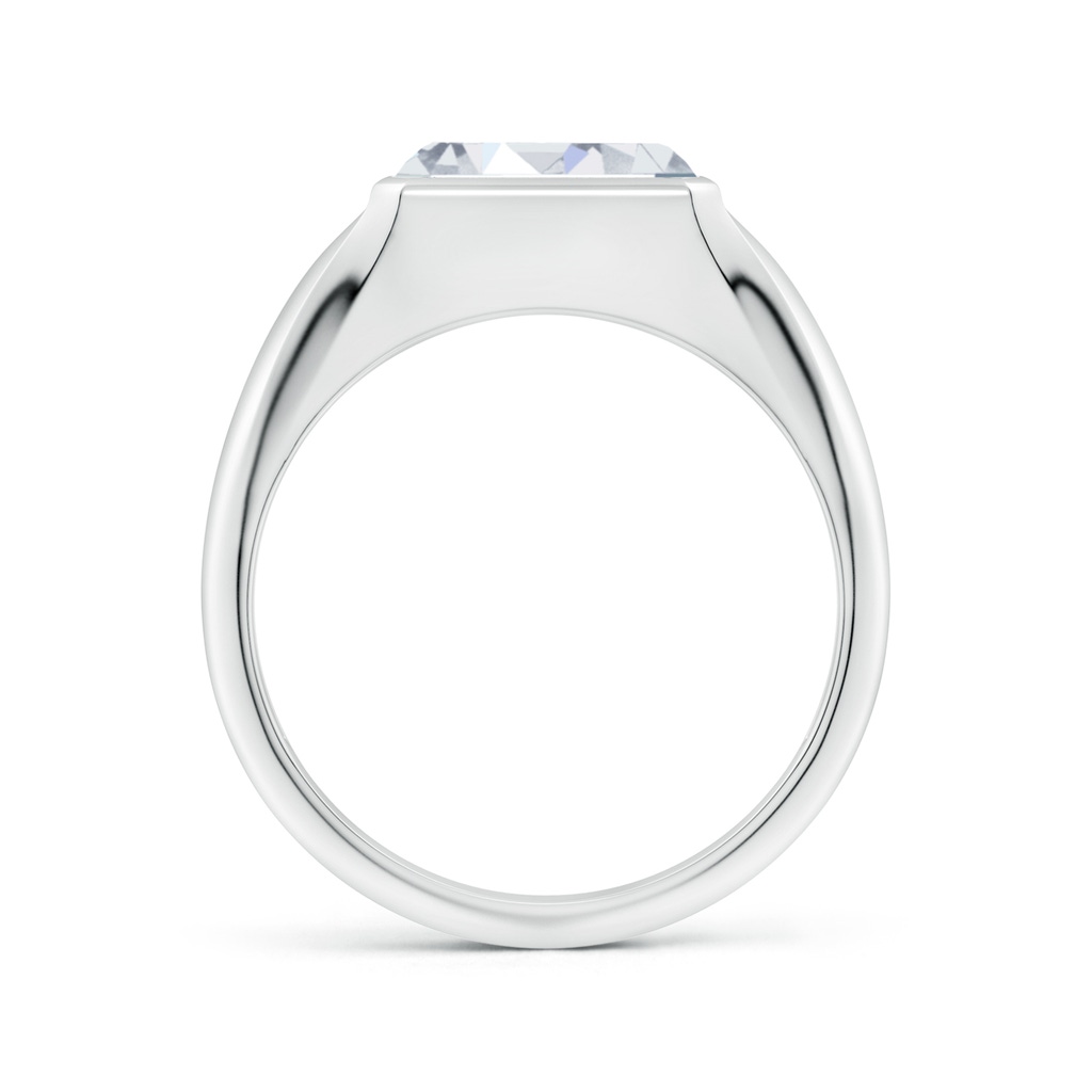 9x7mm FGVS Lab-Grown Emerald-Cut Diamond Signet Ring in White Gold - side 199
