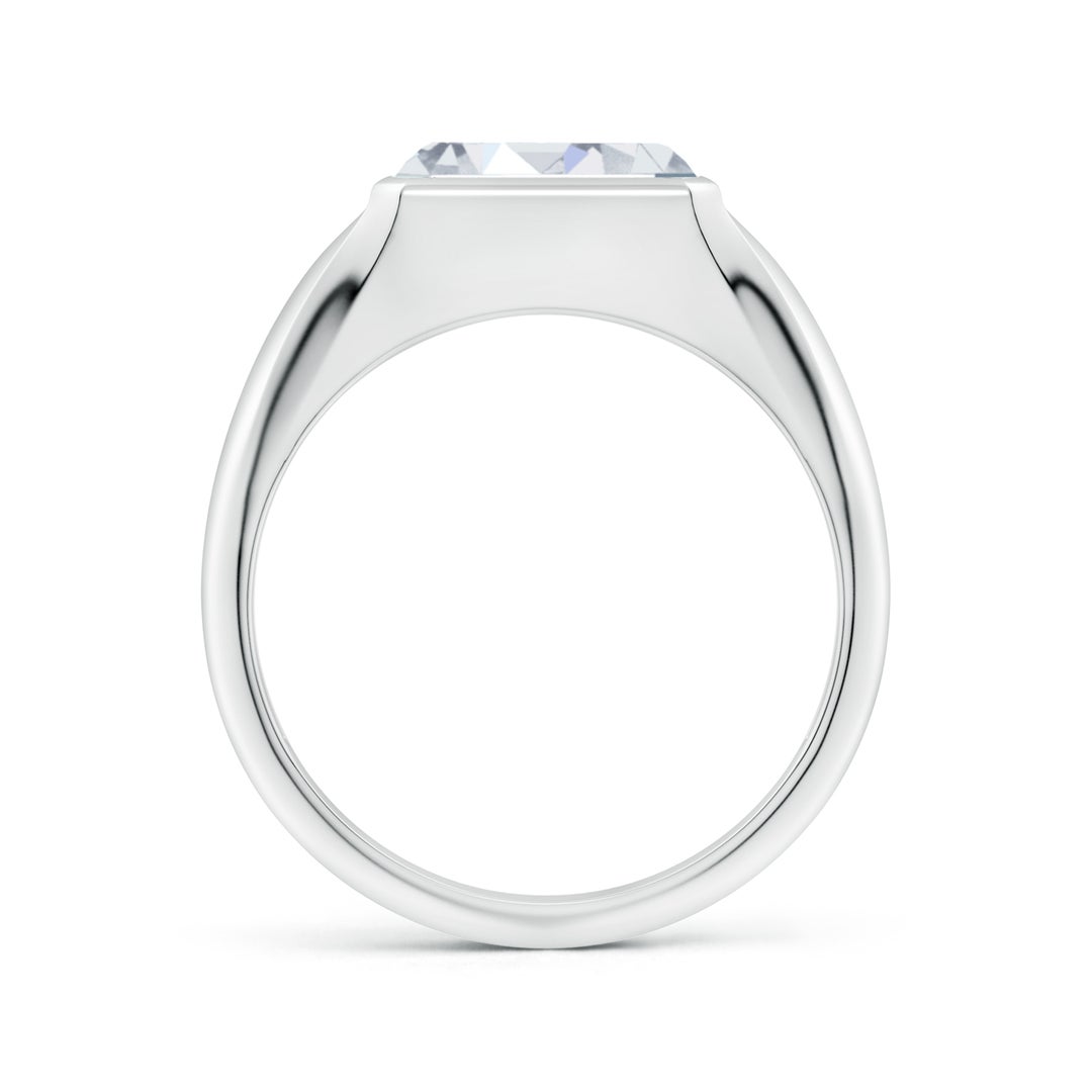 9x7mm FGVS Lab-Grown Emerald-Cut Diamond Signet Ring in White Gold - side 3