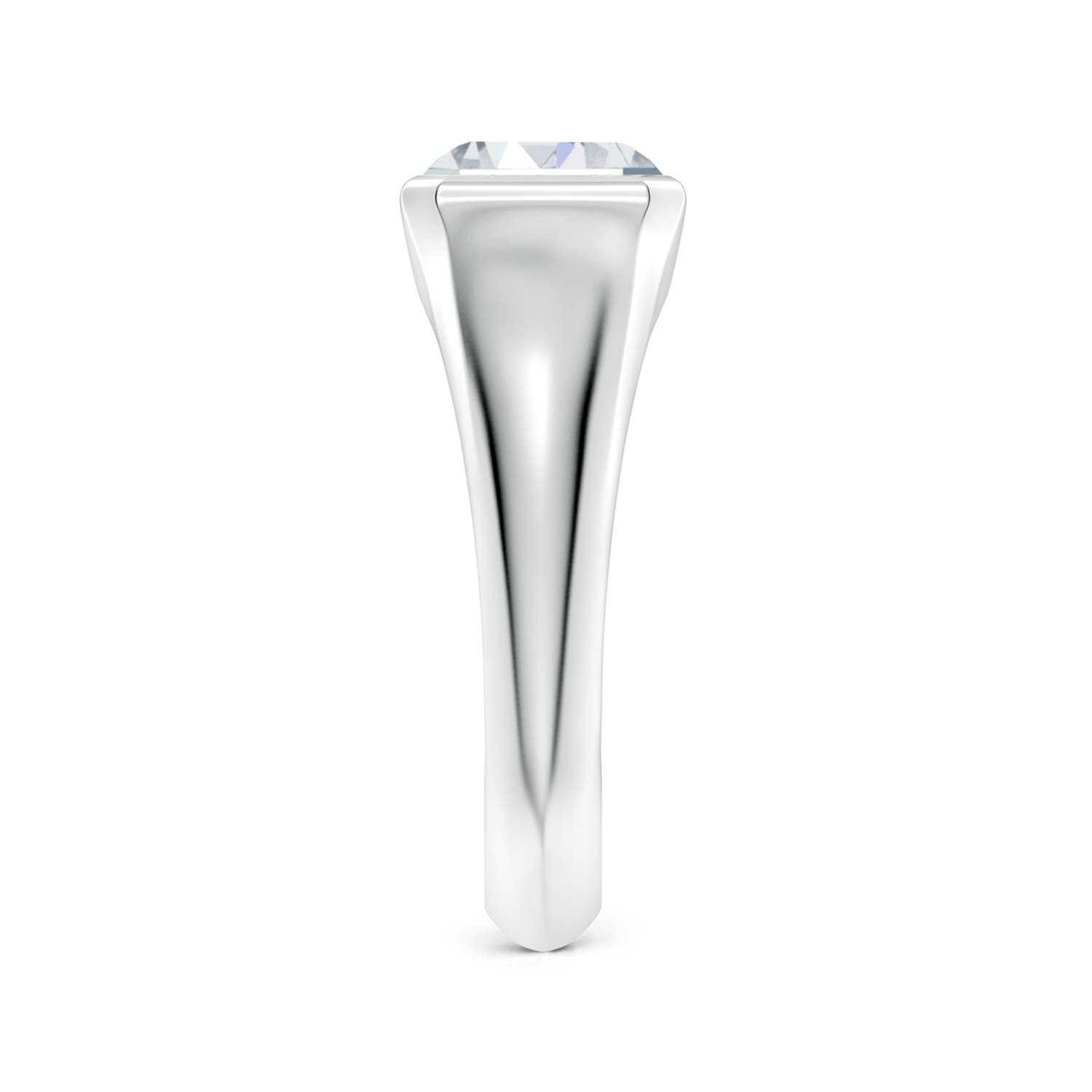9x7mm FGVS Lab-Grown Emerald-Cut Diamond Signet Ring in White Gold - side 4