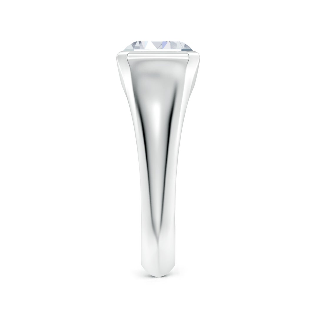 9x7mm FGVS Lab-Grown Emerald-Cut Diamond Signet Ring in White Gold - side 4