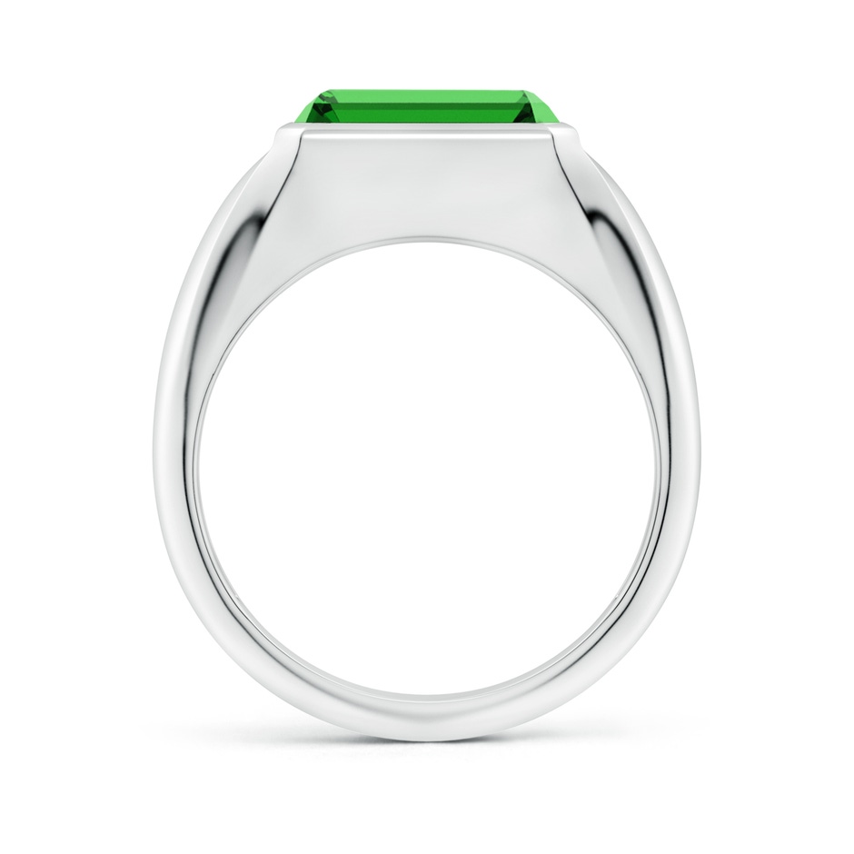 10x8mm Labgrown Lab-Grown Emerald-Cut Emerald Signet Ring in P950 Platinum side 199