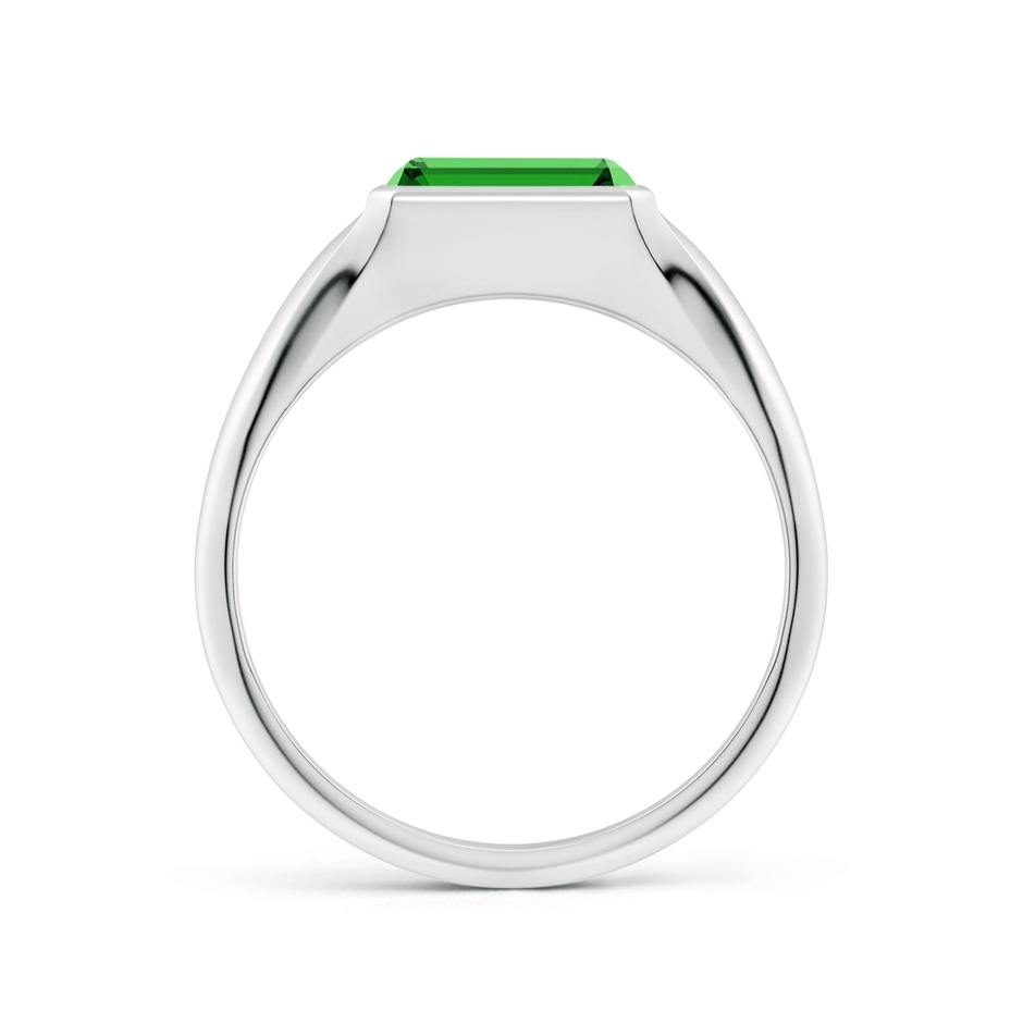 8x6mm Labgrown Lab-Grown Emerald-Cut Emerald Signet Ring in P950 Platinum side 199