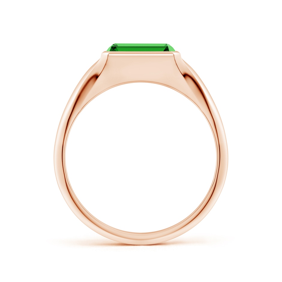 8x6mm Labgrown Lab-Grown Emerald-Cut Emerald Signet Ring in Rose Gold side 199