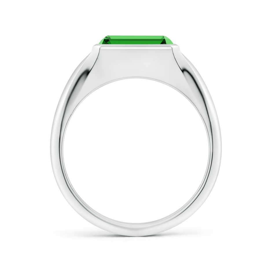 9x7mm Labgrown Lab-Grown Emerald-Cut Emerald Signet Ring in P950 Platinum side 199