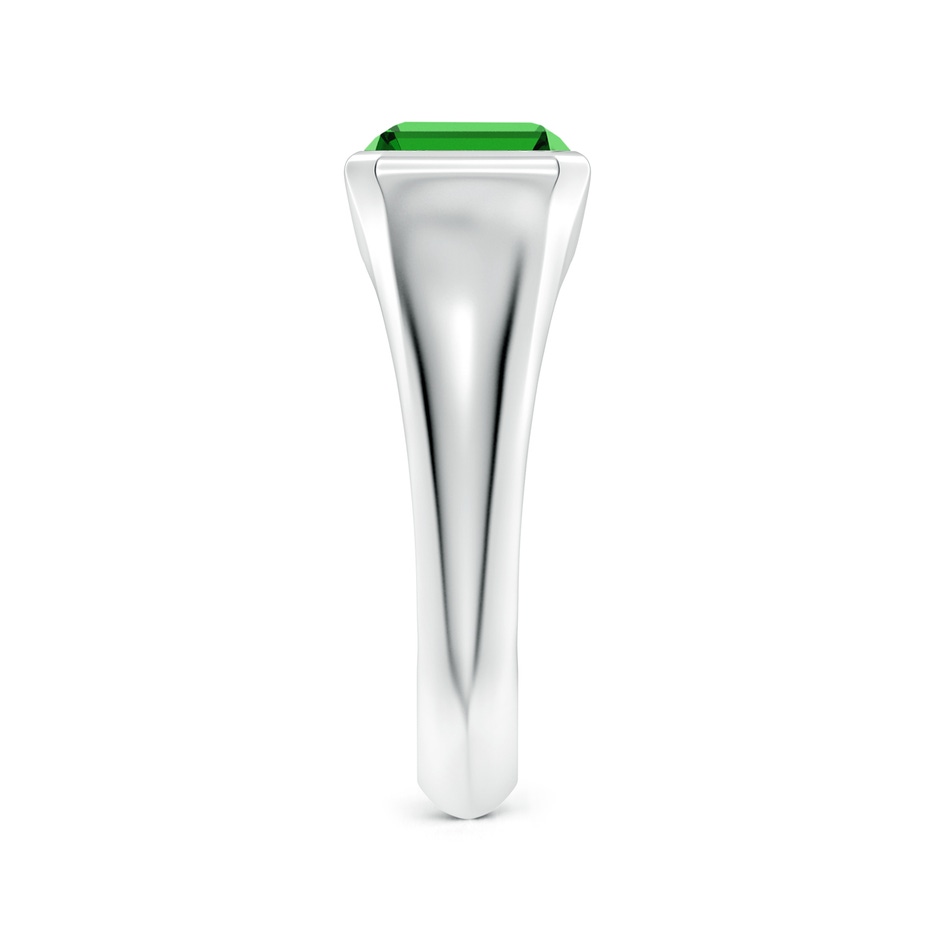 9x7mm Labgrown Lab-Grown Emerald-Cut Emerald Signet Ring in P950 Platinum side 299