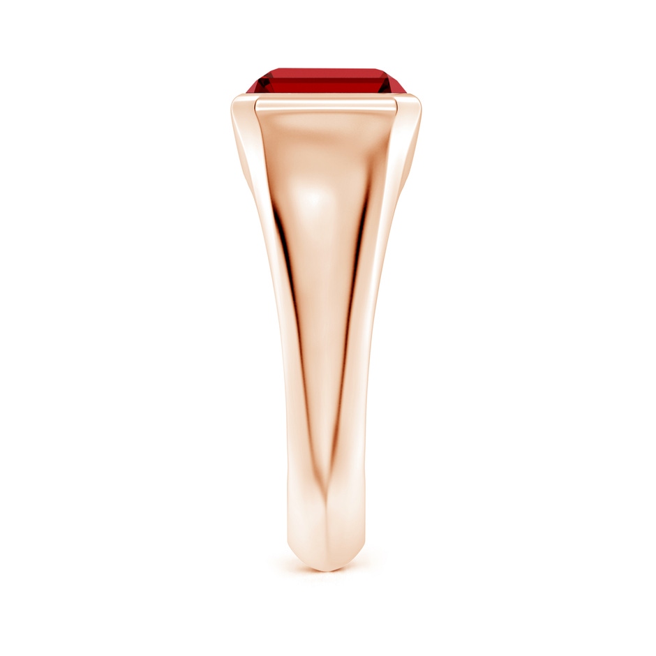 10x8mm Labgrown Lab-Grown Emerald-Cut Ruby Signet Ring in Rose Gold side 299