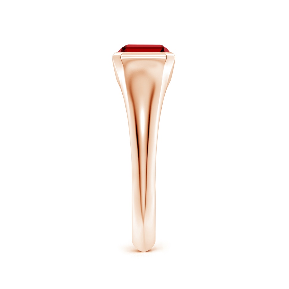 8x6mm Labgrown Lab-Grown Emerald-Cut Ruby Signet Ring in 9K Rose Gold side 299