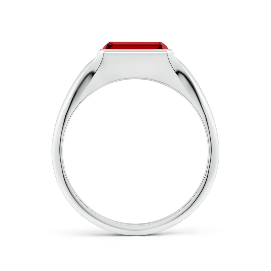 8x6mm Labgrown Lab-Grown Emerald-Cut Ruby Signet Ring in S999 Silver side 199