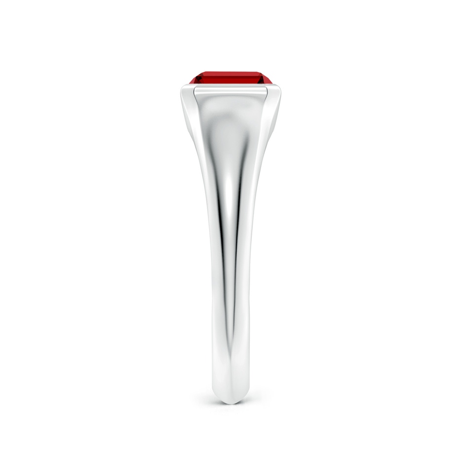 8x6mm Labgrown Lab-Grown Emerald-Cut Ruby Signet Ring in S999 Silver side 299