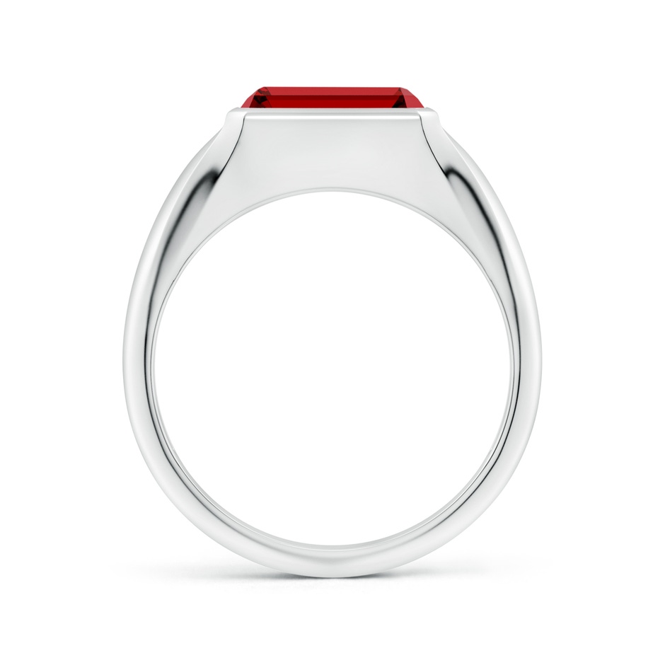 9x7mm Labgrown Lab-Grown Emerald-Cut Ruby Signet Ring in S999 Silver side 199