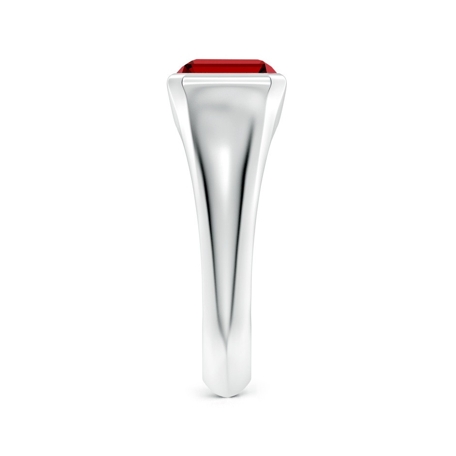 9x7mm Labgrown Lab-Grown Emerald-Cut Ruby Signet Ring in S999 Silver side 299