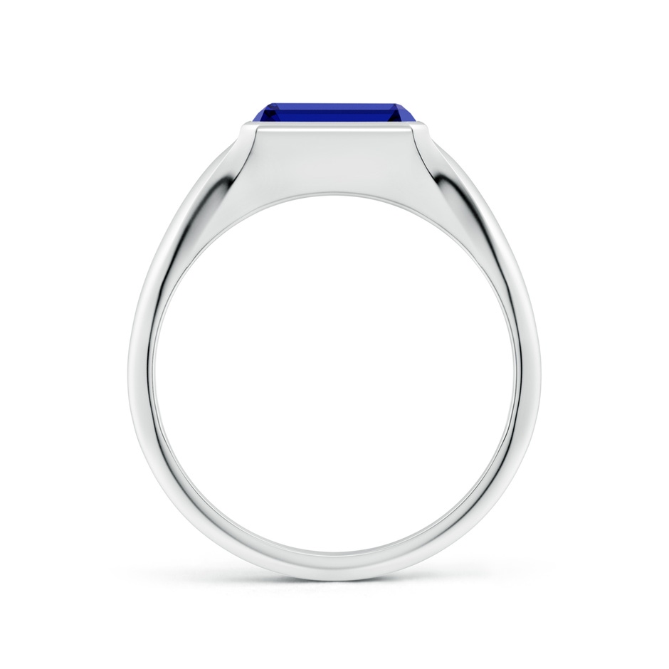 Lab-Grown Emerald-Cut Blue Sapphire Signet Ring | Angara
