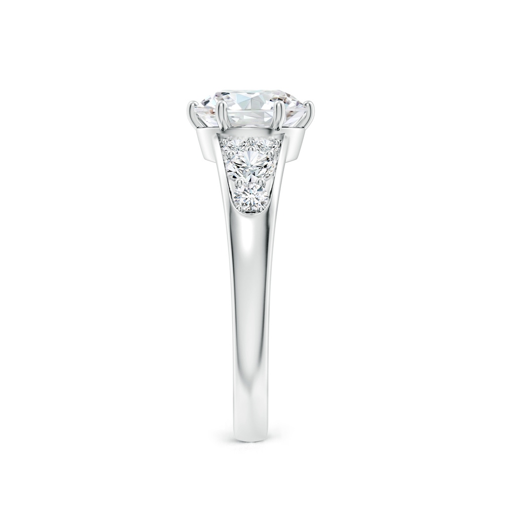 7.4mm FGVS Lab-Grown Round Diamond Engagement Ring with Accents in White Gold Side 299