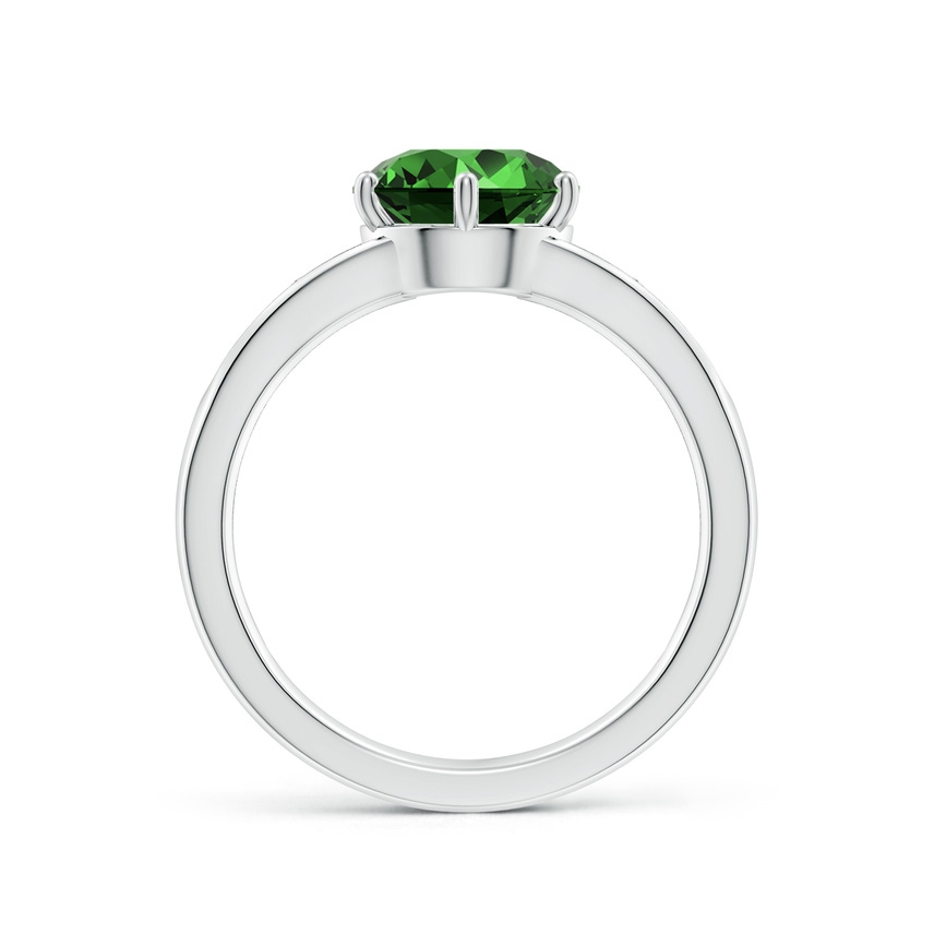 LabGrown Round Emerald Engagement Ring with Lab Diamonds Angara