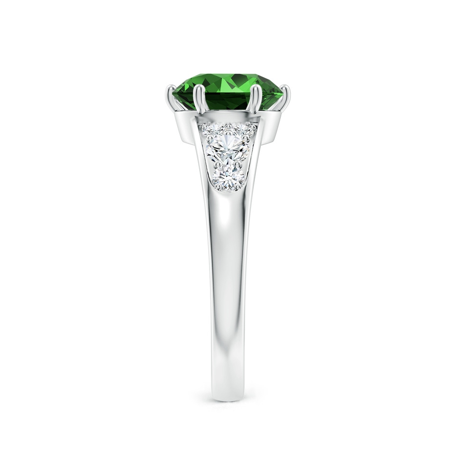 8mm Labgrown Lab-Grown Round Emerald Engagement Ring with Lab Diamonds in White Gold side 299