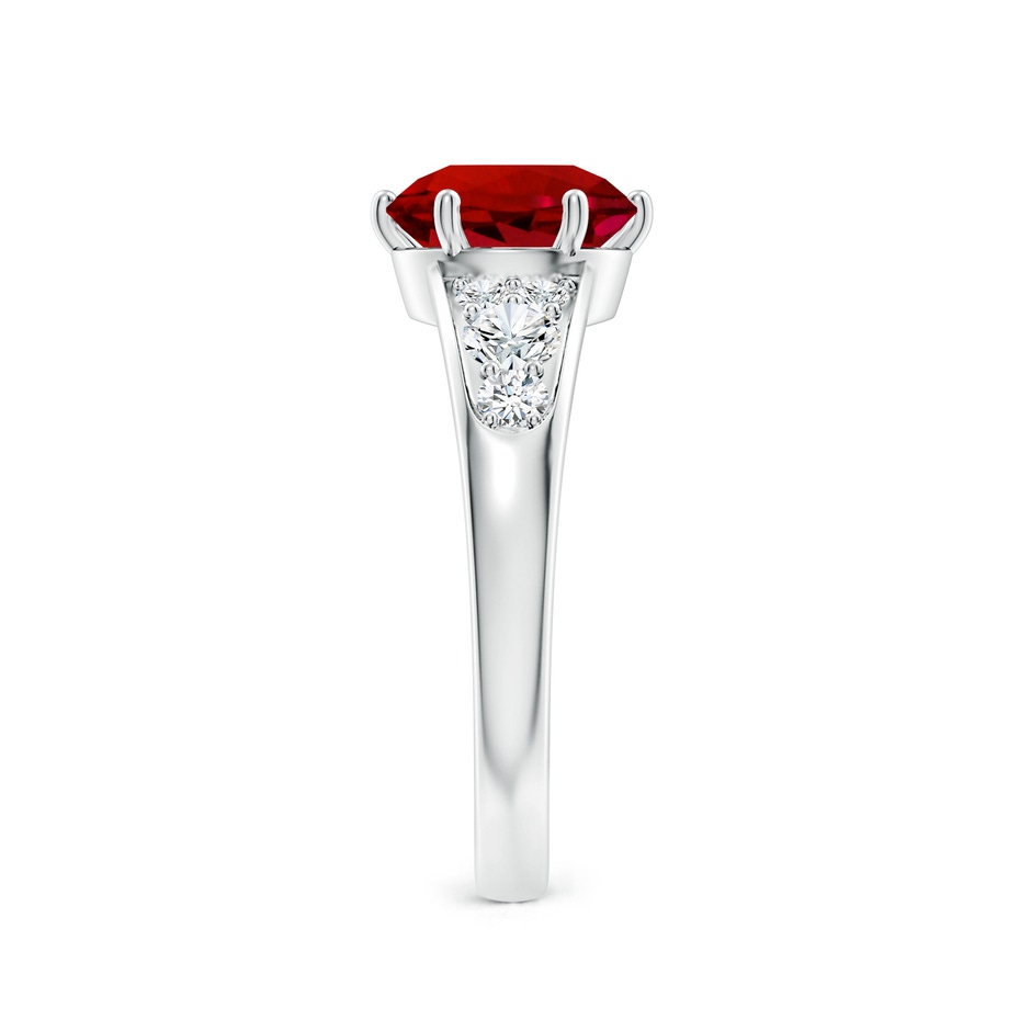 8mm Labgrown Lab-Grown Round Ruby Engagement Ring with Lab Diamonds in P950 Platinum side 299