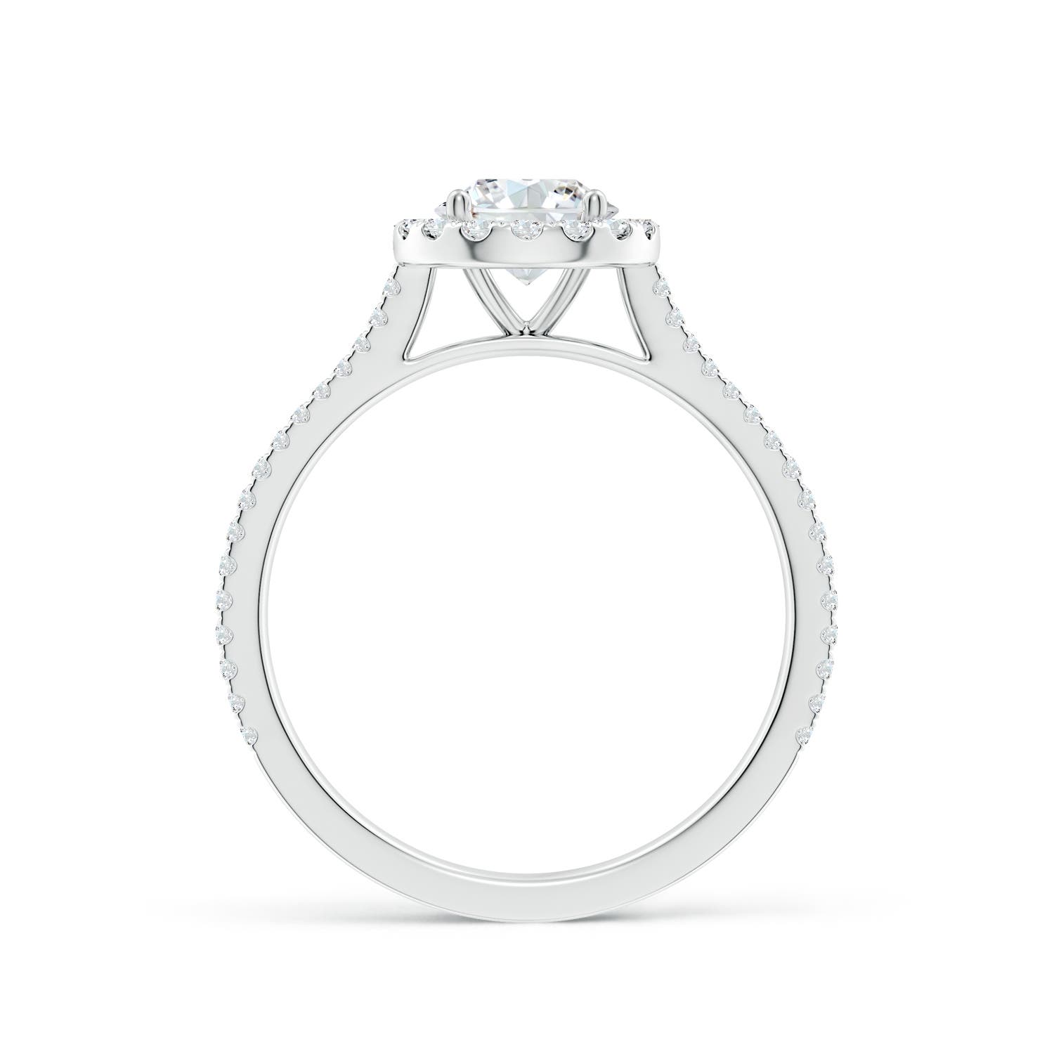 6mm FGVS Lab-Grown Round Diamond Halo Ring with Accents in White Gold