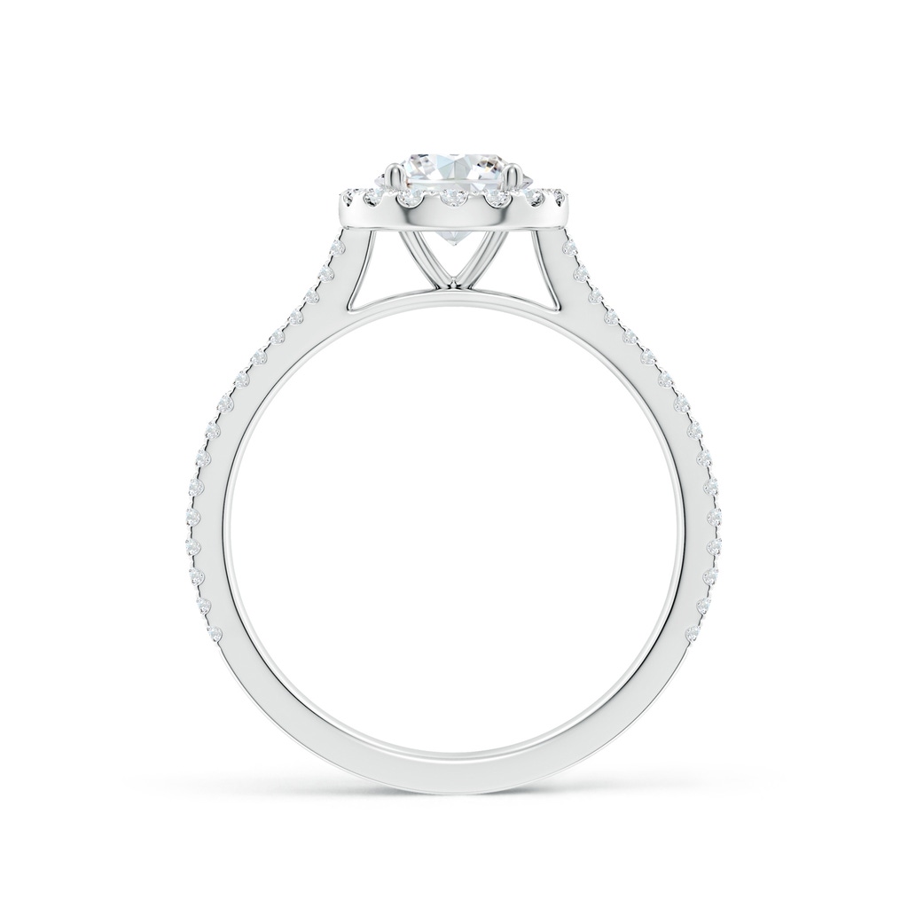 6mm FGVS Lab-Grown Round Diamond Halo Ring with Accents in White Gold - side 199