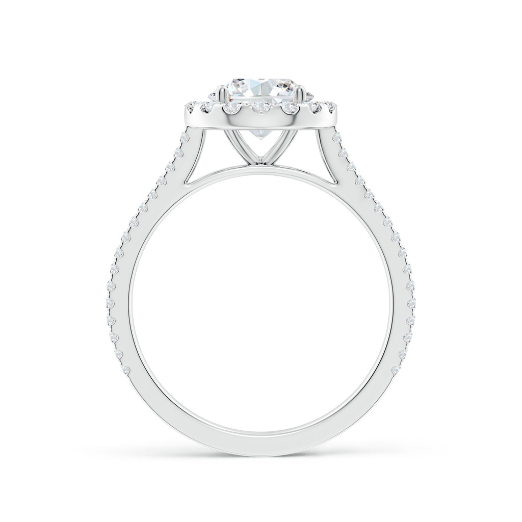 7mm FGVS Lab-Grown Round Diamond Halo Ring with Accents in White Gold - side 199