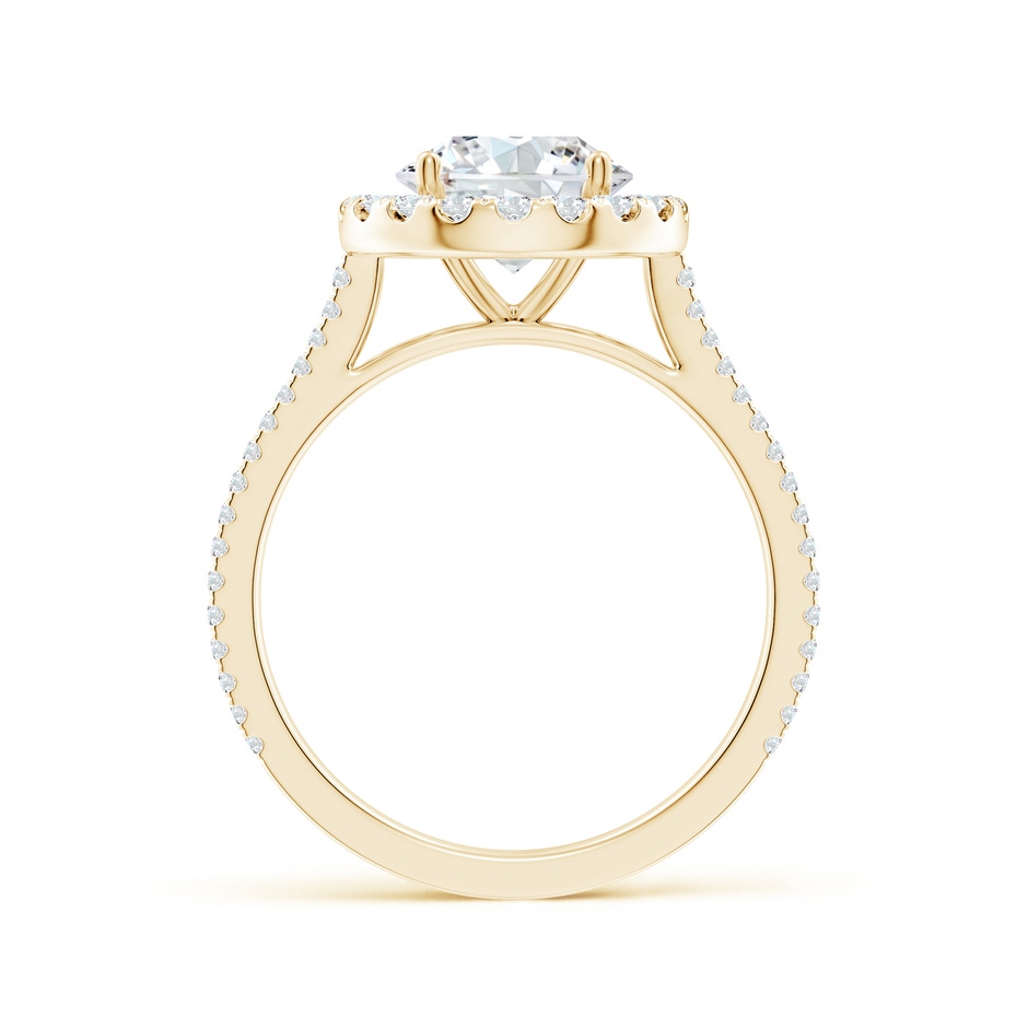 8mm FGVS Lab-Grown Round Diamond Halo Ring with Accents in Yellow Gold side 199