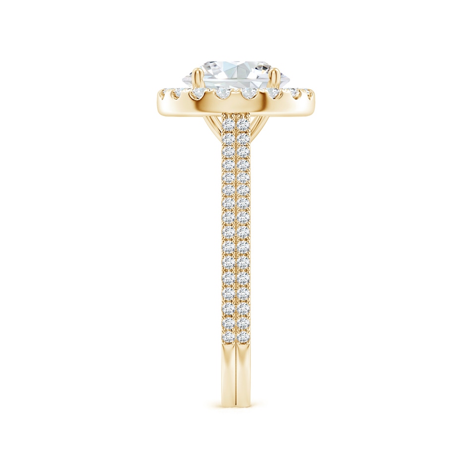 8mm FGVS Lab-Grown Round Diamond Halo Ring with Accents in Yellow Gold side 299